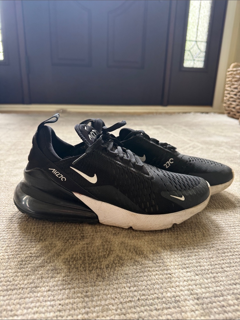 Nike Black and White Air Max 270 Lightweight Sneakers